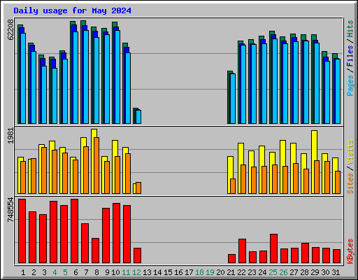 Daily usage for May 2024