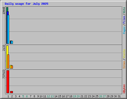 Daily usage for July 2025