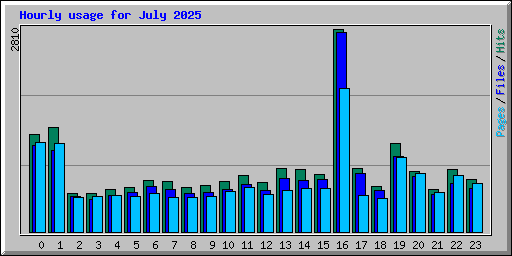 Hourly usage for July 2025